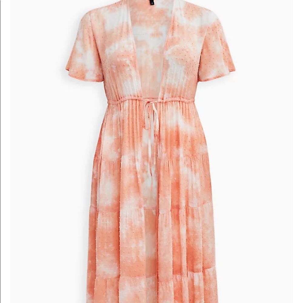 Torrid Peach Tie Dye Kimono 3X